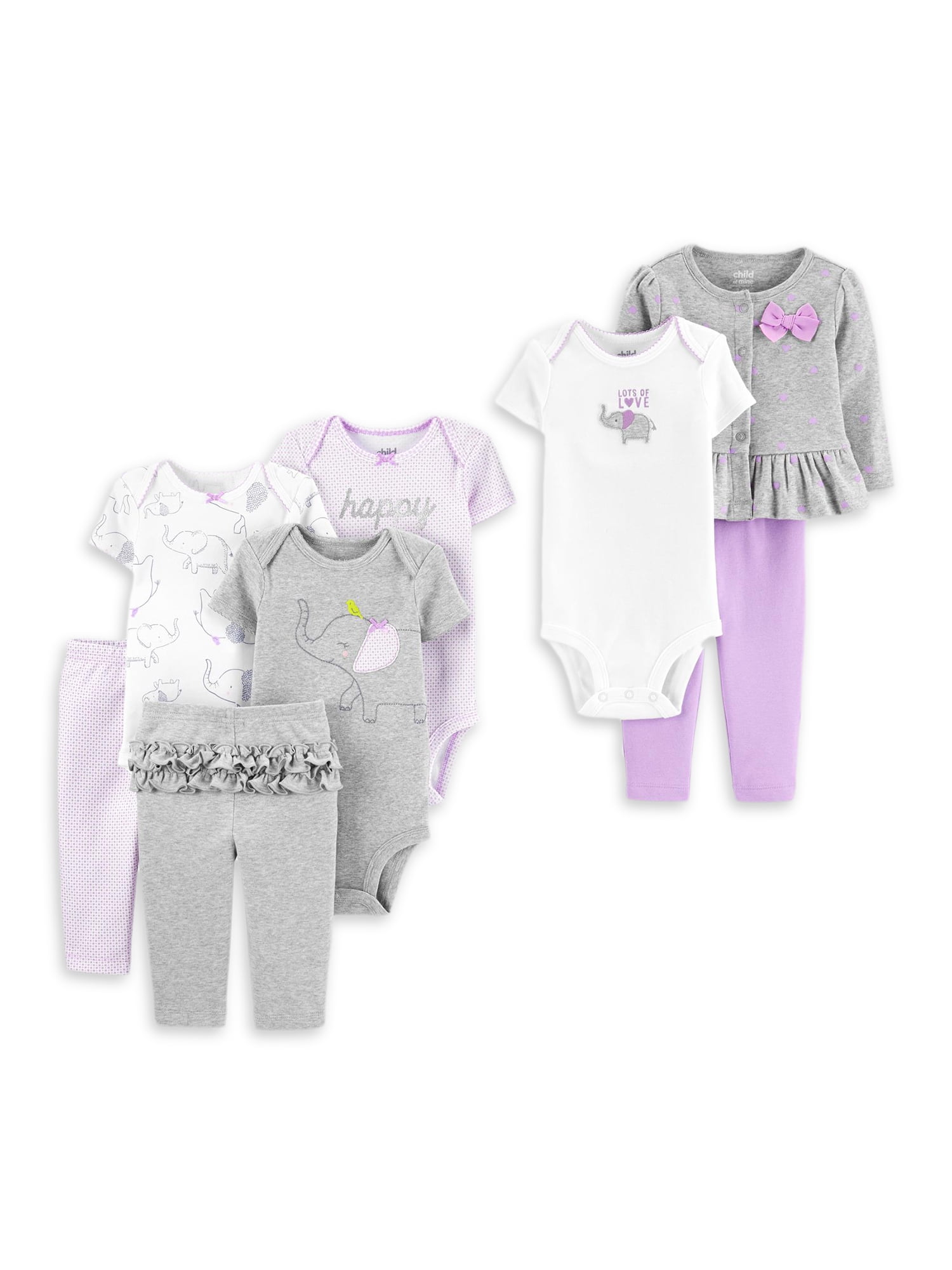 Carter's Child of Mine Baby Girl Baby Shower Layette Gift Set, 8-Piece, Preemie-18 Months