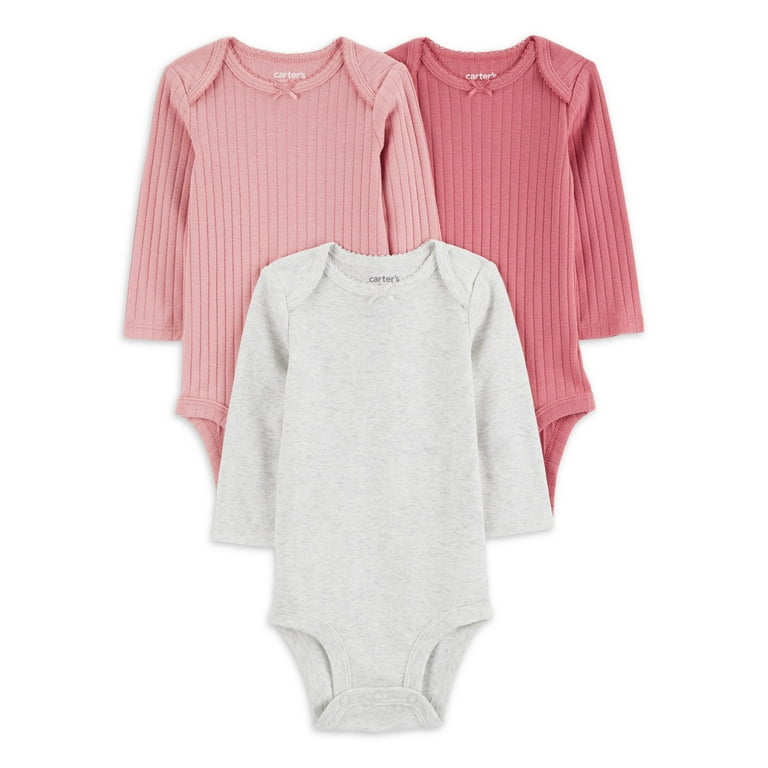 Carter's Child of Mine Baby Girl Bodysuit, 3-Pack, Sizes Newborn-9 Months