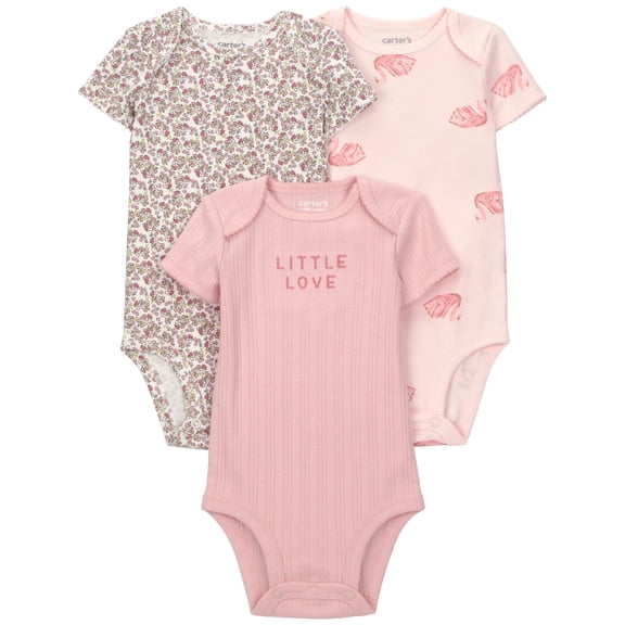 Carter's Child of Mine Baby Girl Bodysuit, 3-Pack, Sizes Preemie-18 Months