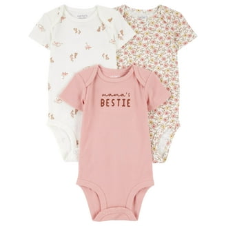 Carter's Child of Mine Baby Girl Short Sleeve Bodysuits, 3-Pack