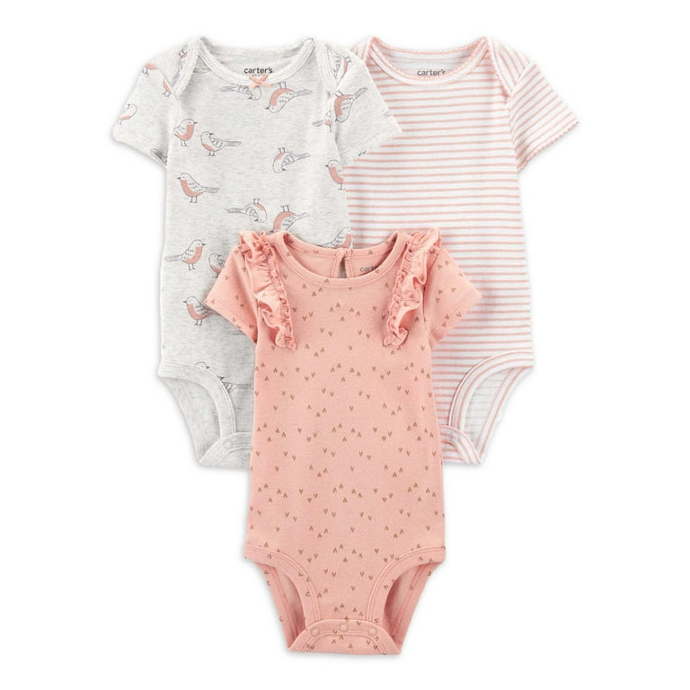 Carter's Child of Mine Baby Girl Bodysuit, 3-Pack, Sizes Preemie-18M