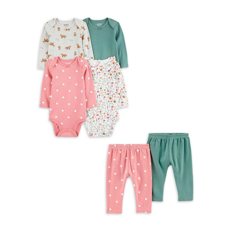 Carter's Baby Girls 6-Pack Wash Cloths OSZ Tan/Ivory