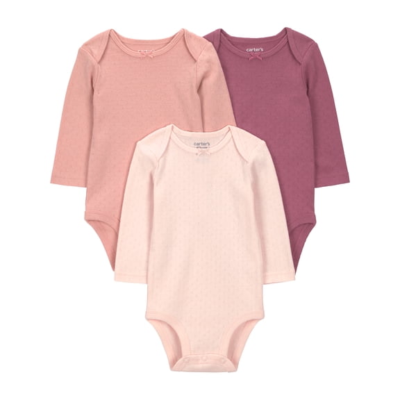 Carter's Child of Mine Baby Girl Bodysuits, 3-Pack, Sizes Preemie-18 Months