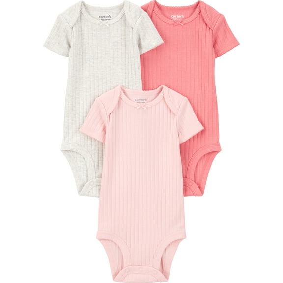 Carter's Child of Mine Baby Girl Bodysuits, 3-Pack, Sizes Preemie-18 Months