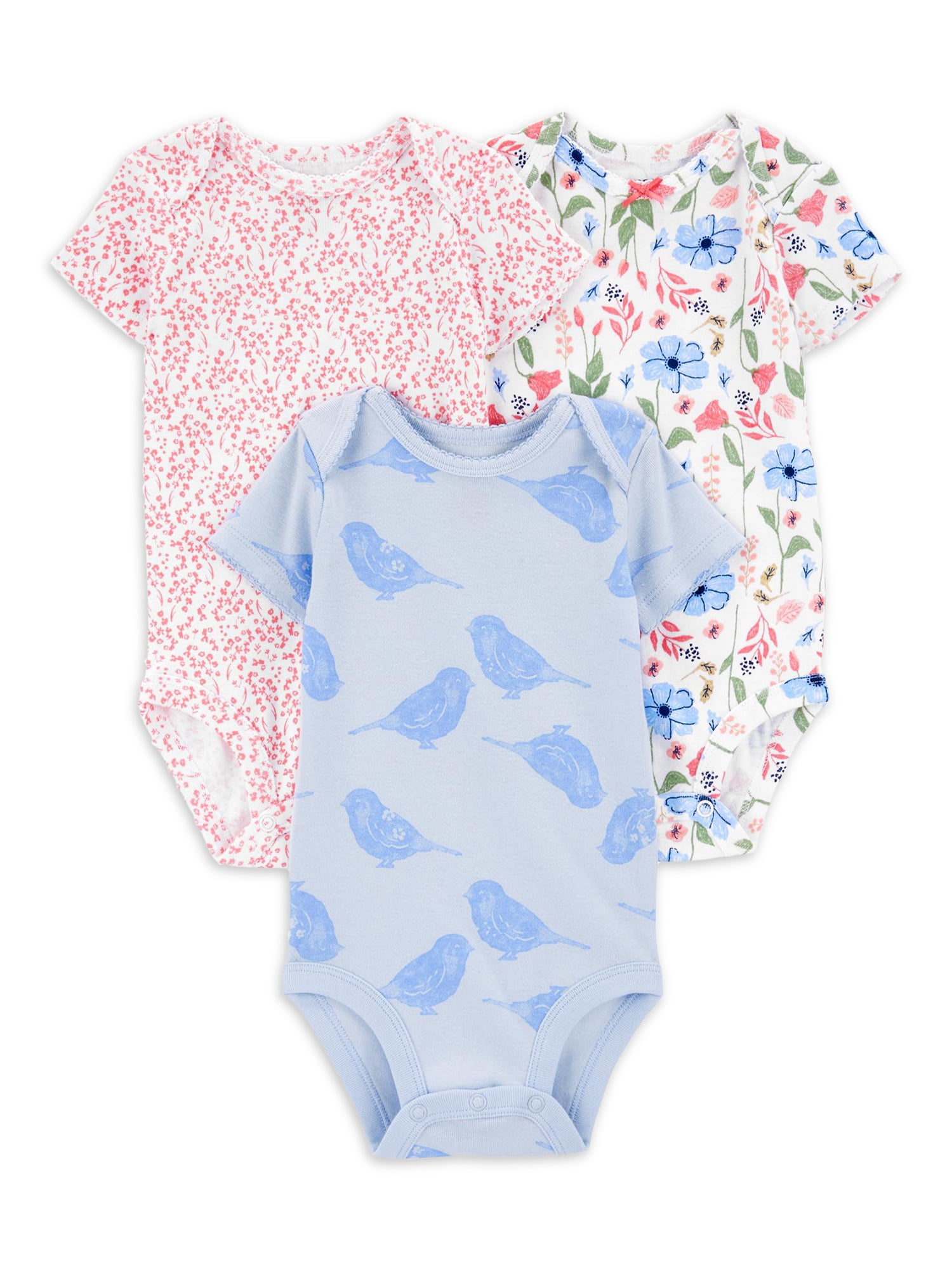 Carter's Child of Mine Baby Girl Bodysuits, 3Pack, Sizes Preemie18