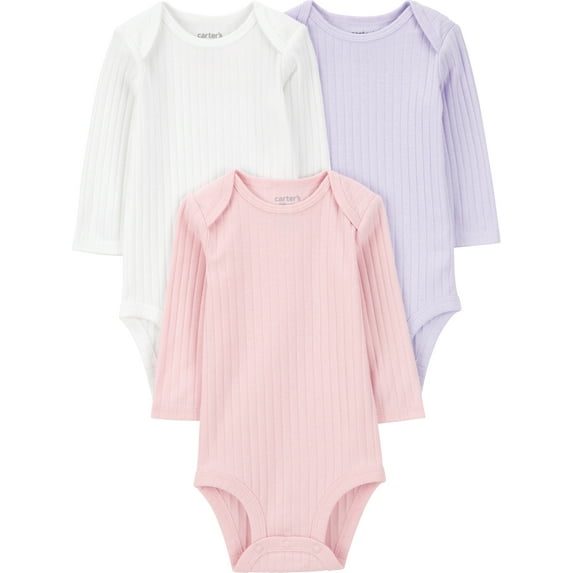 Carter's Child of Mine Baby Girl Bodysuits, 3-Pack, Sizes Preemie-18 Months