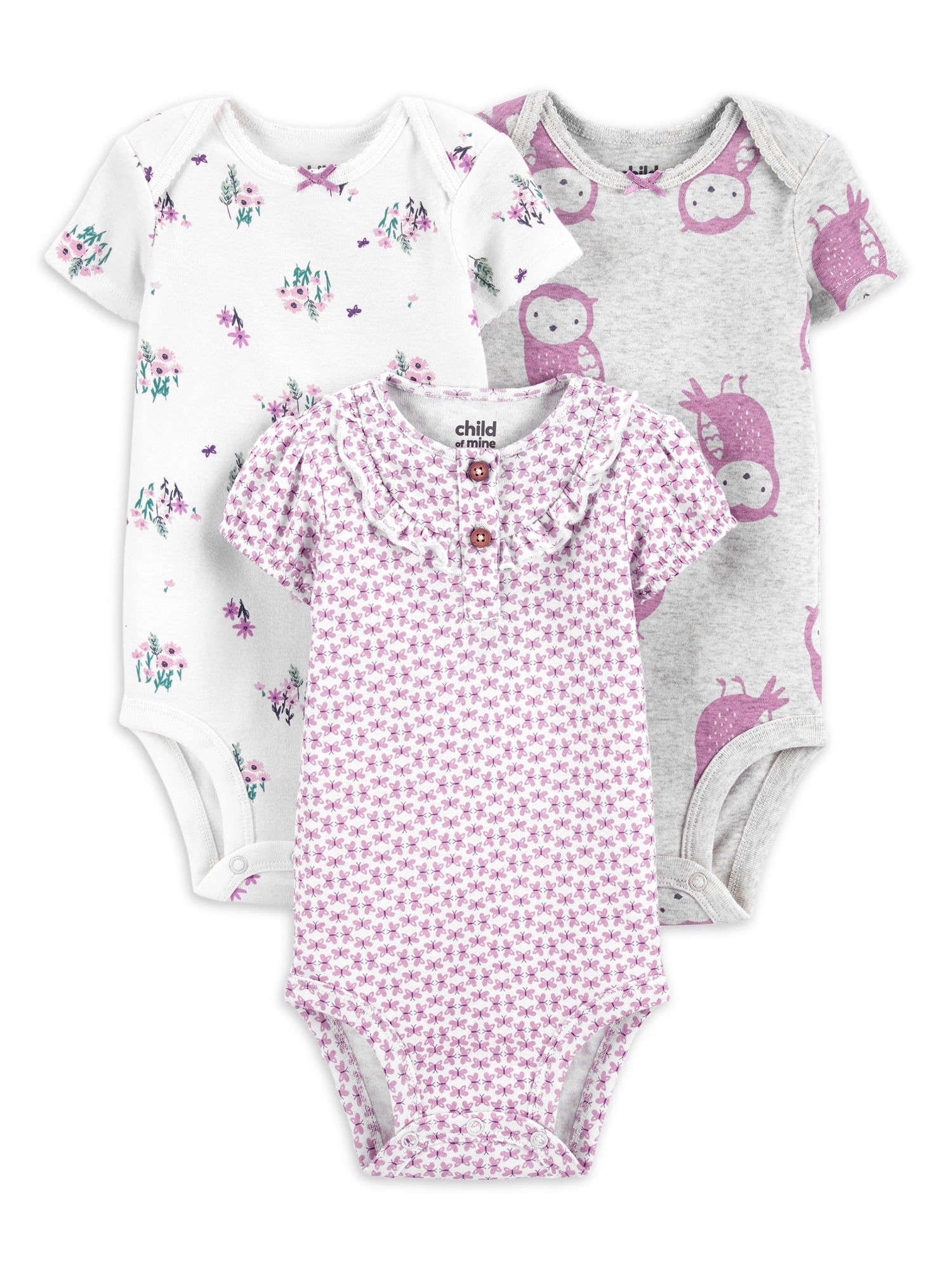 Carter's Child of Mine Baby Boy Bodysuits, 3-Pack, Sizes Preemie