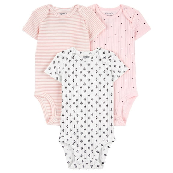 Carter's Child of Mine Baby Girl Bodysuits, 3-Piece, Sizes Preemie-18 Months