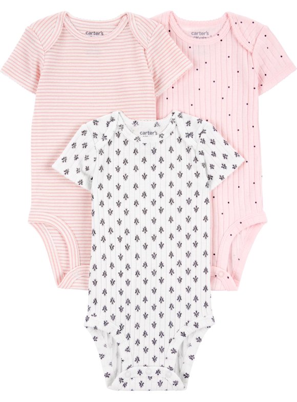 Baby Bodysuits, 3-Pack, Sizes Preemie-18 Months
