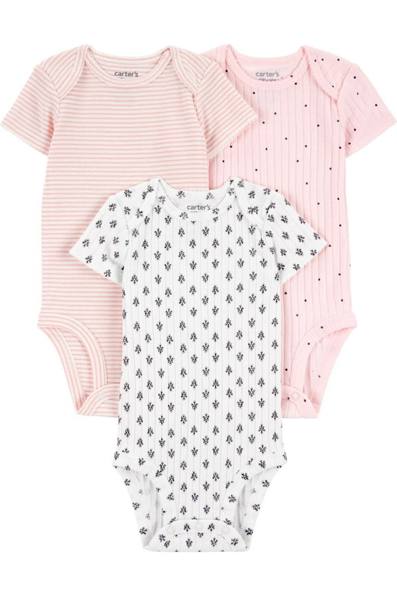 Baby Bodysuits, 3-Pack, Sizes Preemie-18 Months