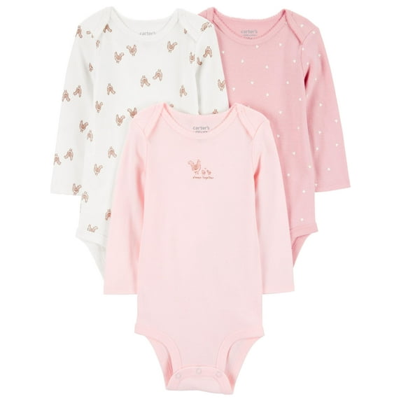 Carter's Child of Mine Baby Girl Bodysuits, 3-Piece, Sizes Preemie-18 Months