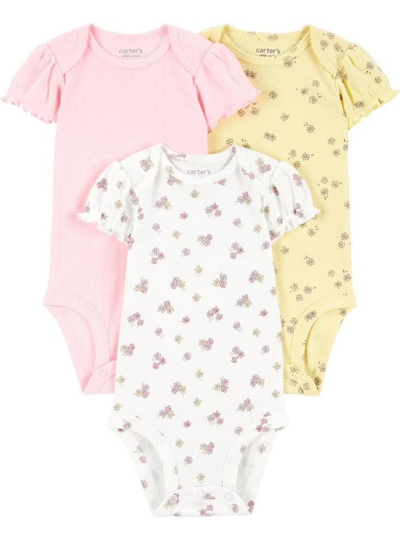Baby Bodysuits, 3-Pack, Sizes Preemie-18 Months