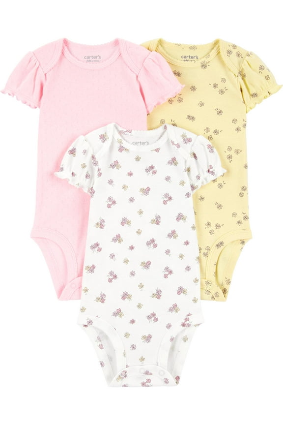 Baby Bodysuits, 3-Pack, Sizes Preemie-18 Months
