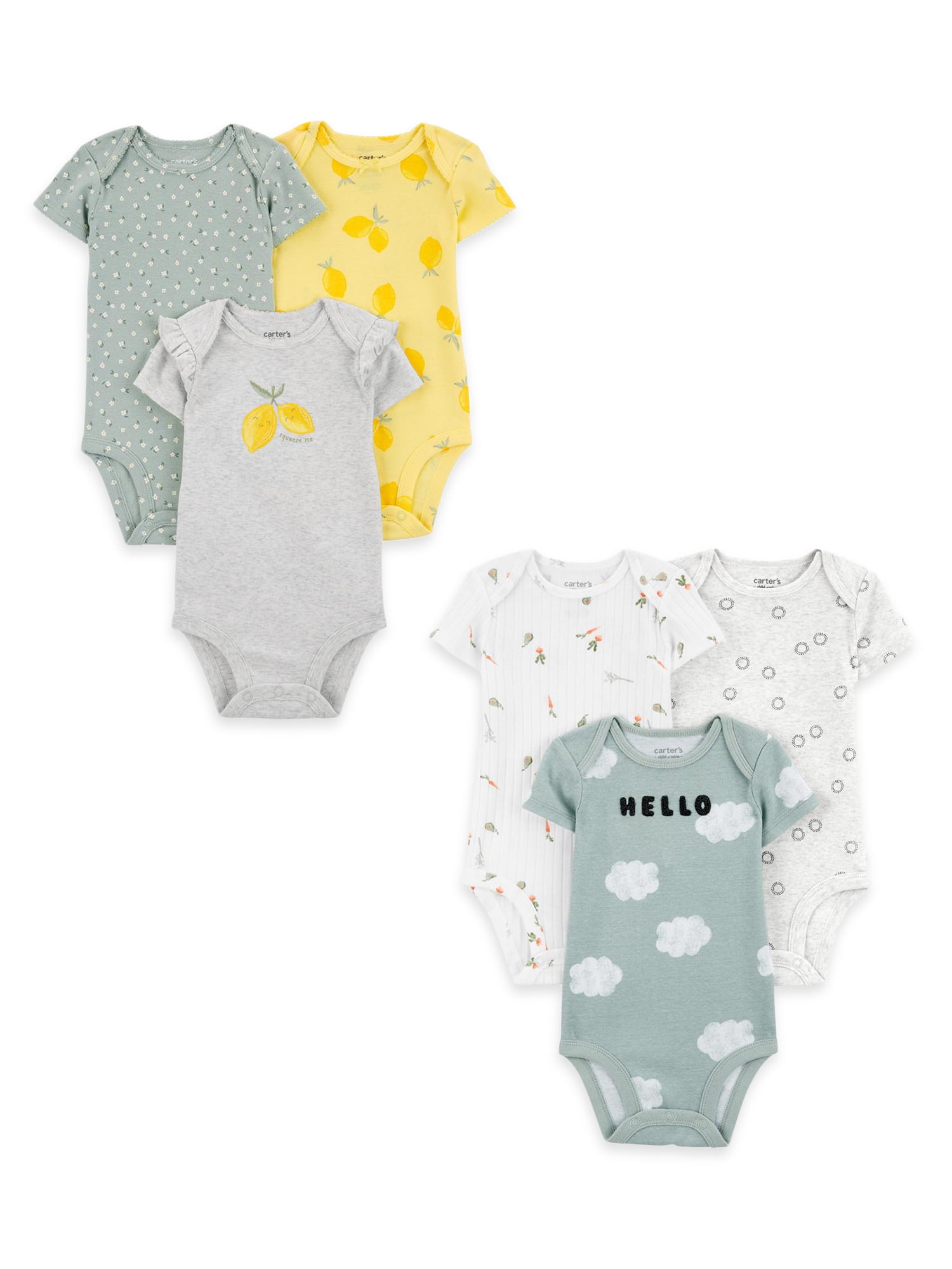 Carter s Child of Mine Baby Girl Bodysuits 3 Piece Sizes Preemie 18 Months