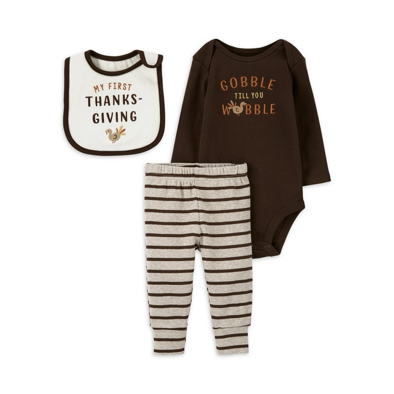 Carter s Child of Mine Baby Girl Boy Thanksgiving Outfit Set 3