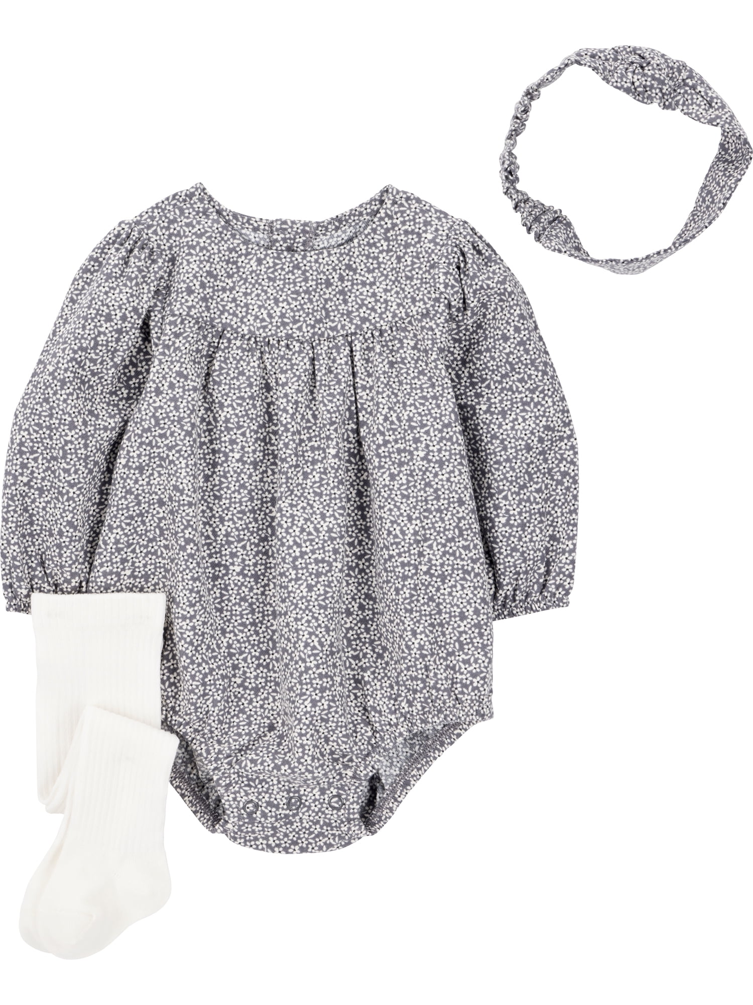 Carter's Child of Mine Baby Girl Bubble Romper Set, 3-Piece, Sizes 0/3-24 Months