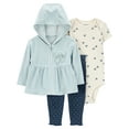 thumbnail image 1 of Carter's Child of Mine Baby Girl Cardigan Outfit Set, 3-Piece, Sizes 0/3-24 Months, 1 of 9