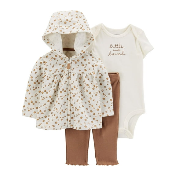 Carter's Child of Mine Baby Girl Cardigan Outfit Set, 3-Piece, Sizes 0/3-24 Months
