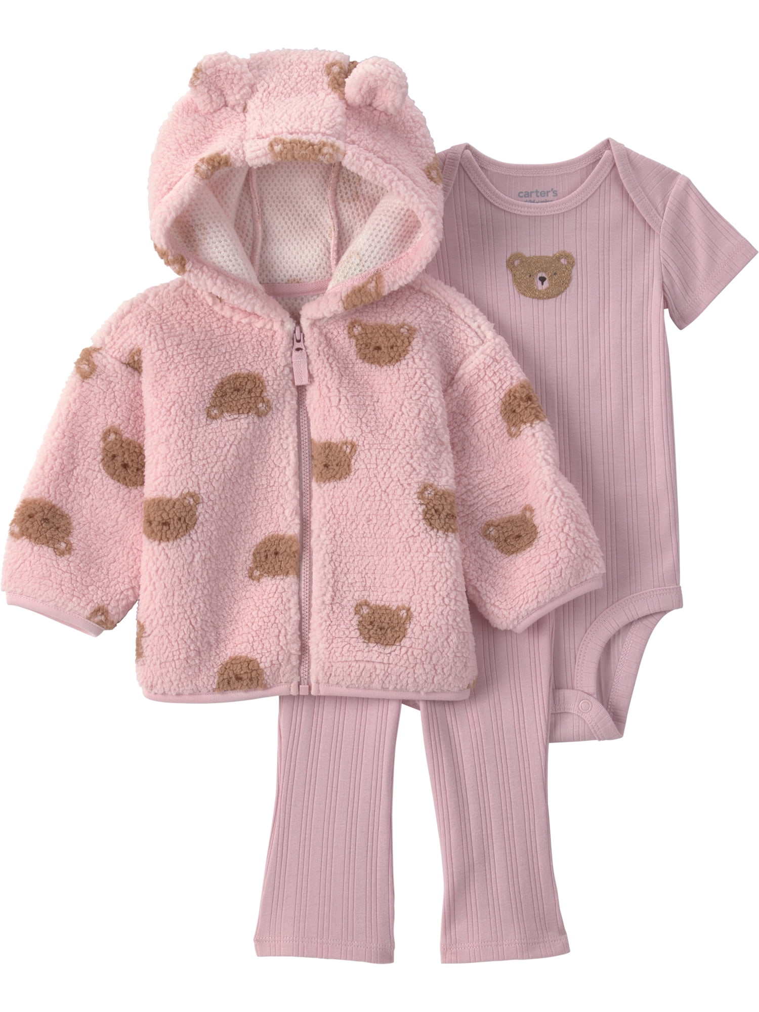 Carter's Child of Mine Baby Girl Cardigan Outfit Set, 3-Piece, Sizes 0/3-24 Months