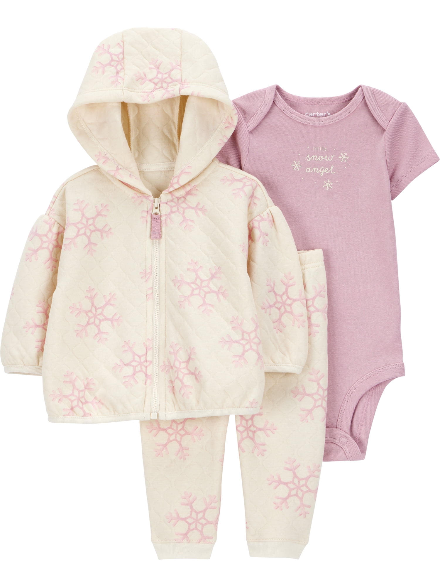 Carter's Child of Mine Baby Girl Cardigan Outfit Set, 3-Piece, Sizes 0/3-24 Months