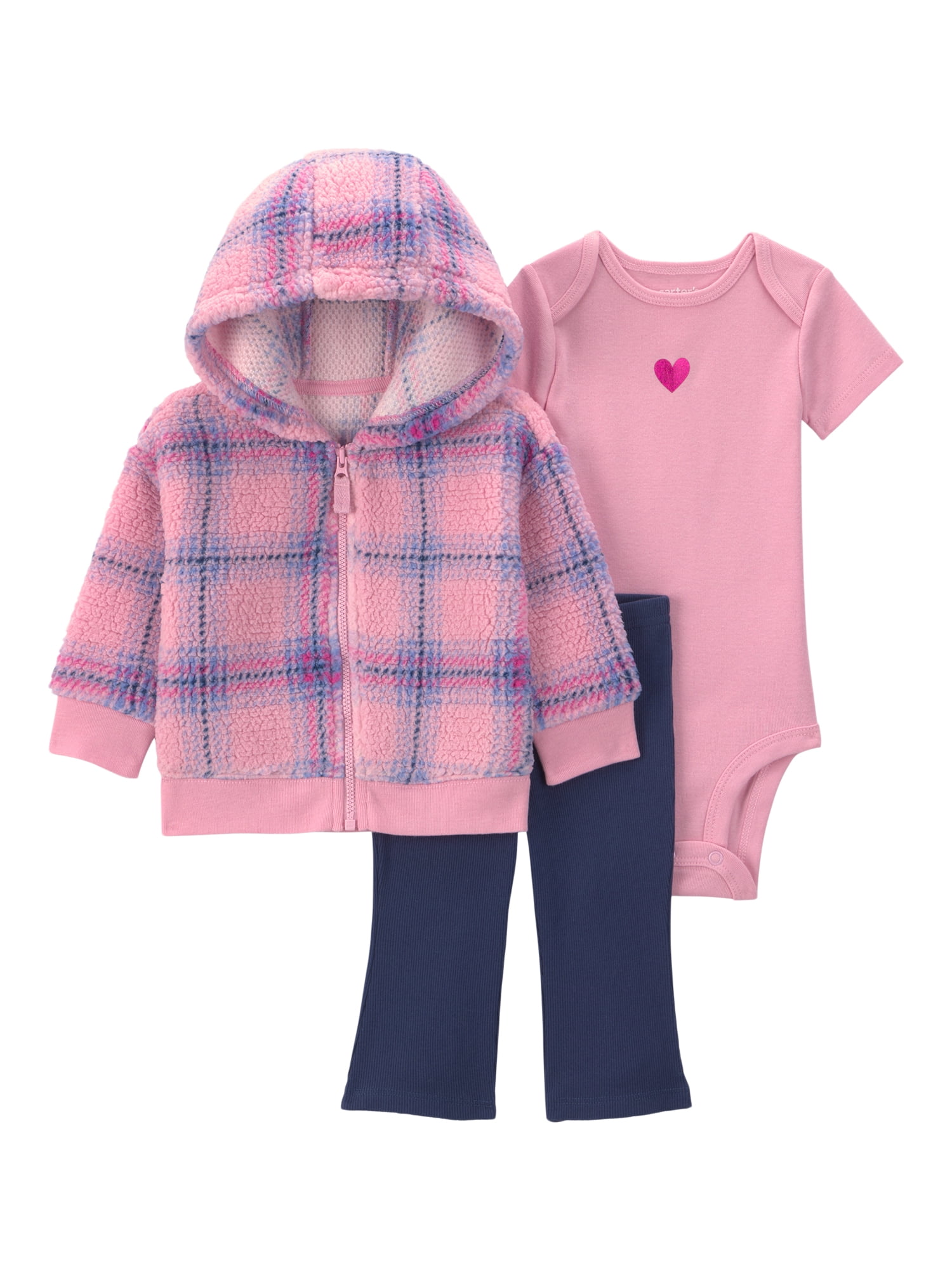 Carter's Child of Mine Baby Girl Cardigan Outfit Set, 3-Piece, Sizes 0/3-24 Months