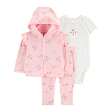 Carter's Child of Mine Baby Girl Cardigan Outfit Set, 3-Piece Sizes,Preemie-24 Months