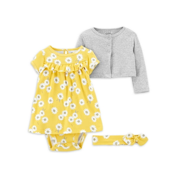 Carter's Child of Mine Baby Girl Cardigan and Dress Set, 3-Piece, Sizes Preemie-24 Months