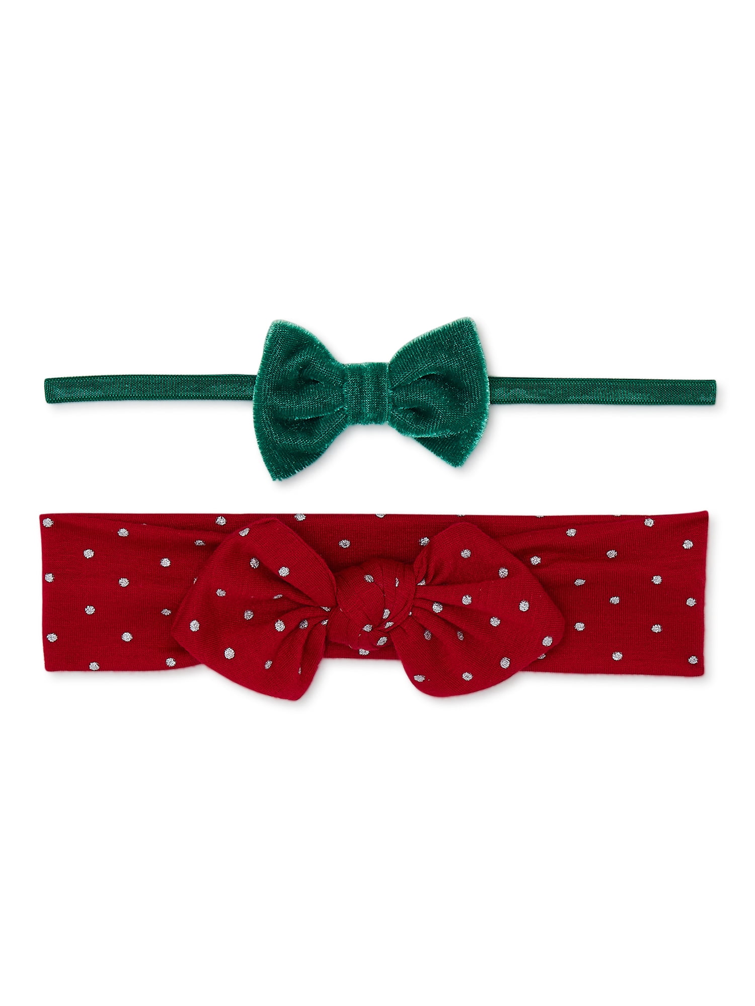 Carter's Child of Mine Baby Girl Christmas Bow Headband, 2Pack, Size