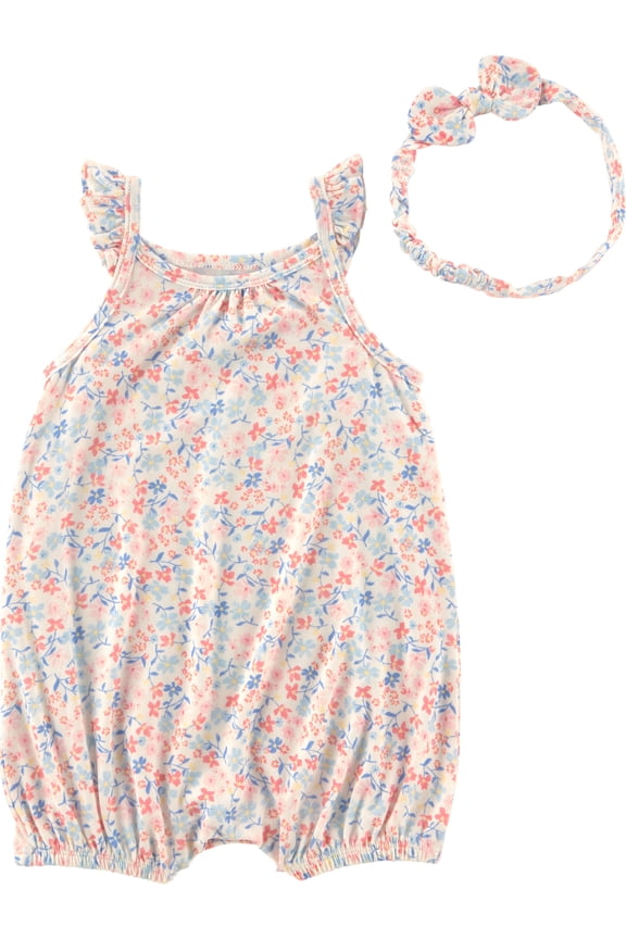 Baby Girl ComfySoft Romper and Bow Set, 2-Piece, Sizes Preemie-18 Months