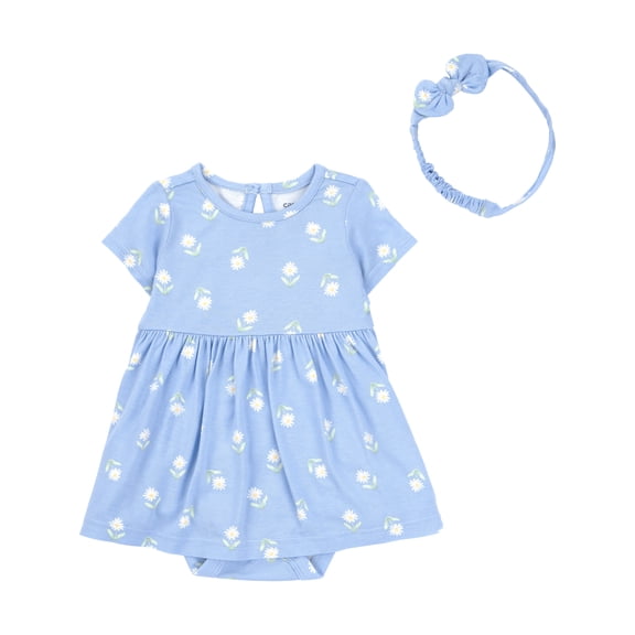 Carter's Child of Mine Baby Girl Comfy Soft Dress Set, 2-Piece Sizes Preemie-6/9 Months