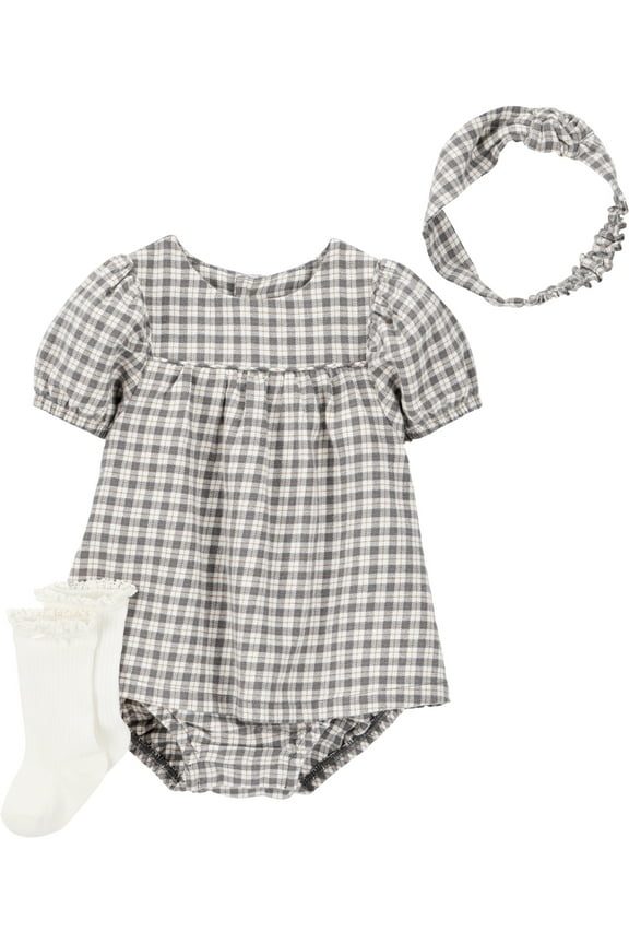 Baby Girl Dress Set, 3-Piece, Sizes 0/3-24 Months
