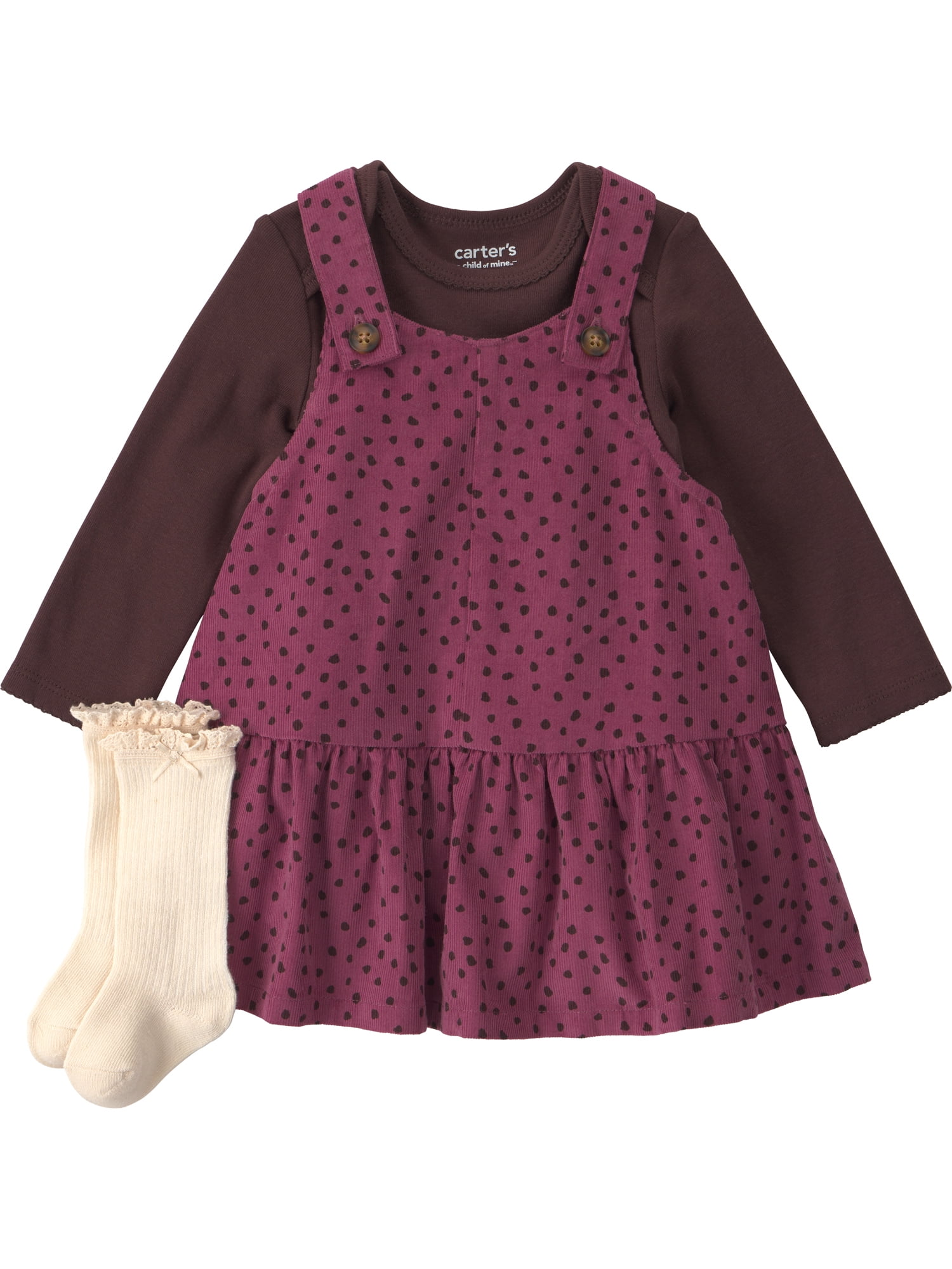 Carter's Child of Mine Baby Girl Dress Set, 3-Piece, Sizes 0/3-24 Months