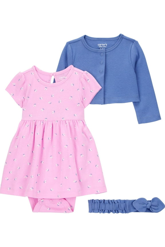 Baby Girl Dress Set, 3-Piece, Sizes Newborn-24 Months