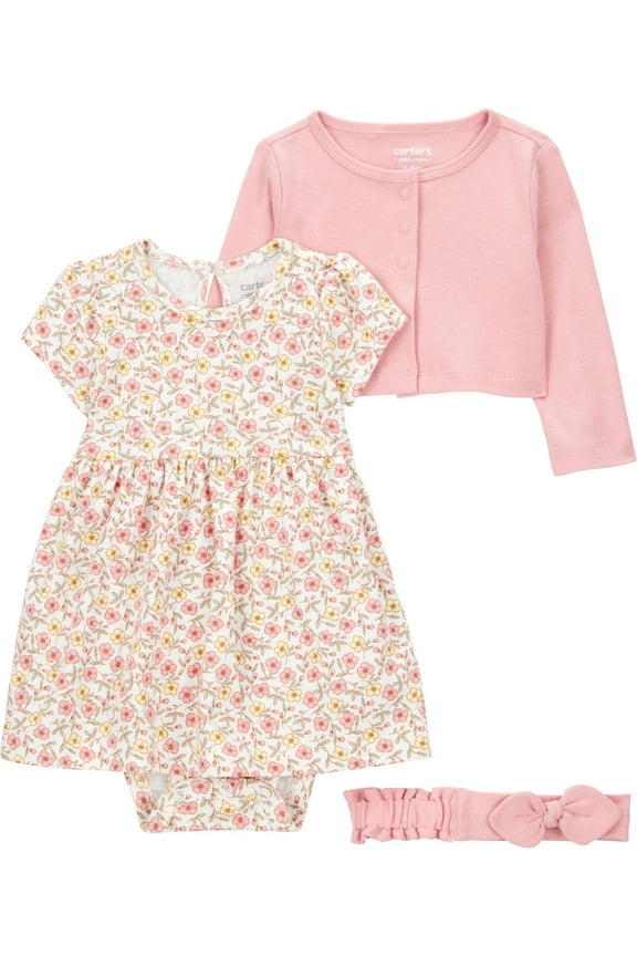 Baby Girl Dress Set, 3-Piece, Sizes Preemie-24 Months