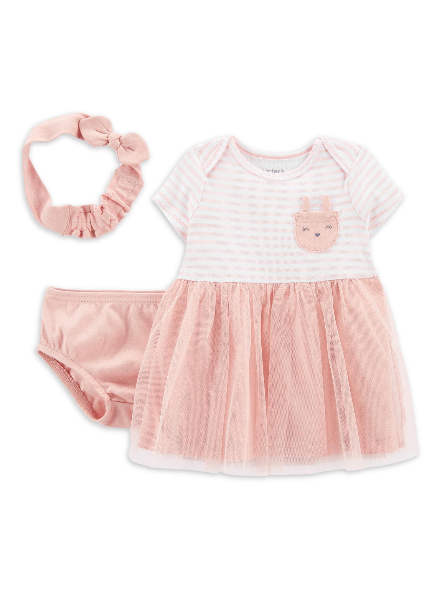 Carter's Child of Mine Baby Girl Easter Dress, 3-Piece Set, Sizes Preemie-12M - Walmart.com