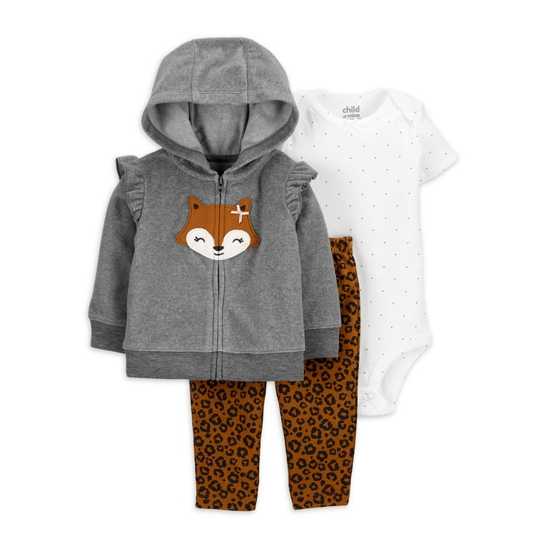 Carter s Child of Mine Baby Girl Fleece Hoodie Bodysuit Pant