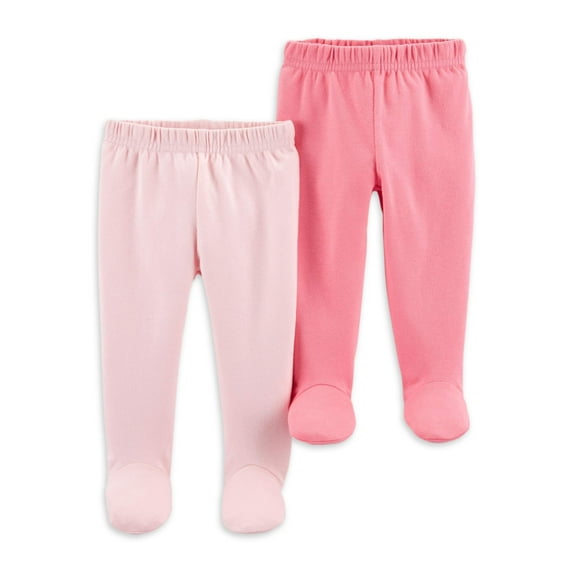 Carter's Child of Mine Baby Girl Footed Pants, 2 Pack, Preemie-3/6 Months