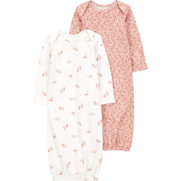 Carter's Child of Mine Baby Girl Gown, 2-Pack, Sizes Newborn-0/3 Months