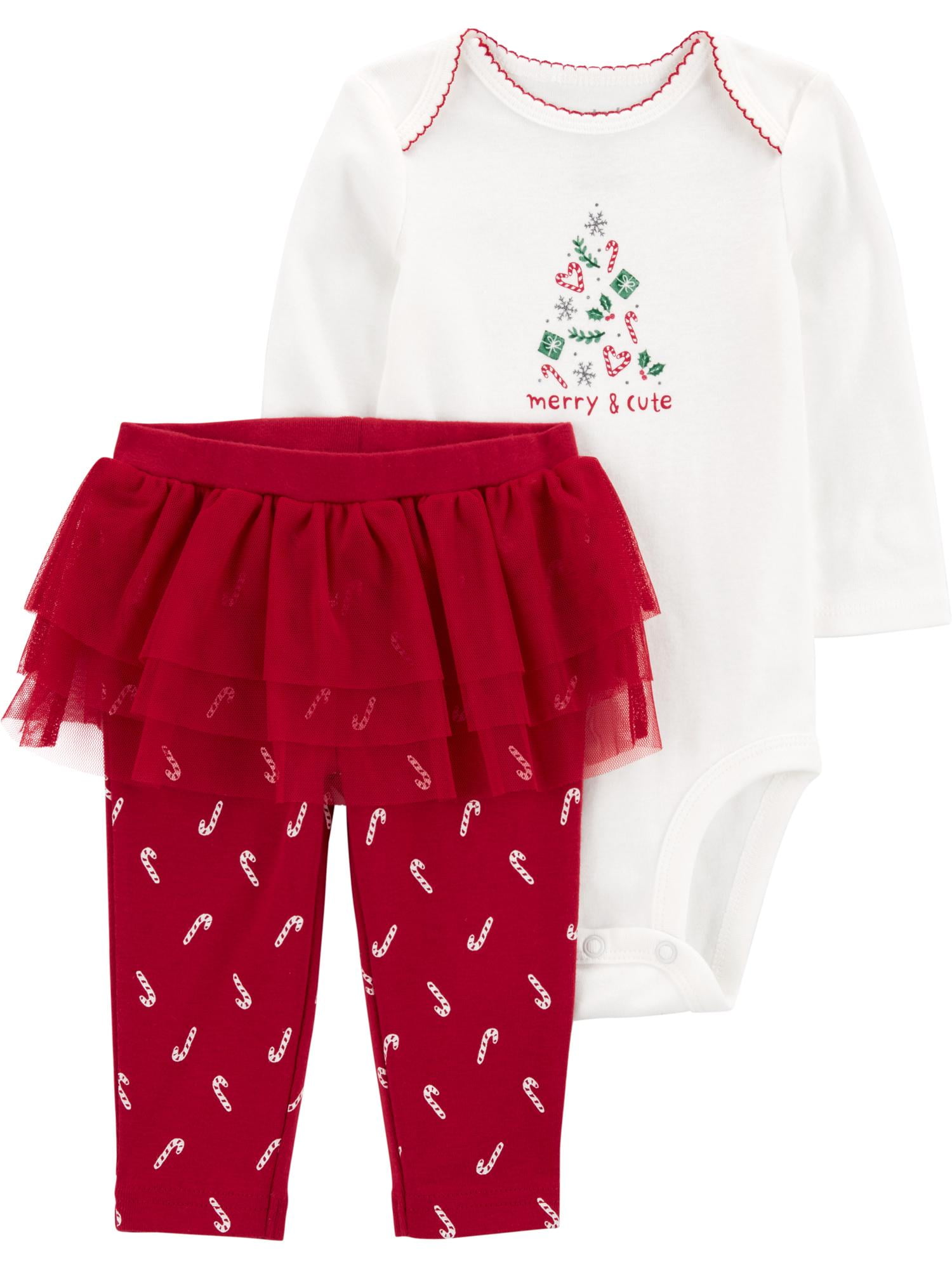 Carter's Child of Mine Baby Girl Holiday Outfit Set, 2-Piece