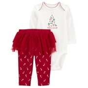 Carter's Child of Mine Baby Girl Holiday Outfit Set, 2-Piece, Sizes Newborn-12 Months