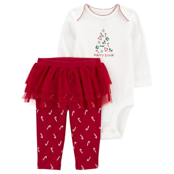 white christmas dresses Baby Girl First Christmas Velvet 3-Piece Outfit Set – The Trendy Toddlers main image 1