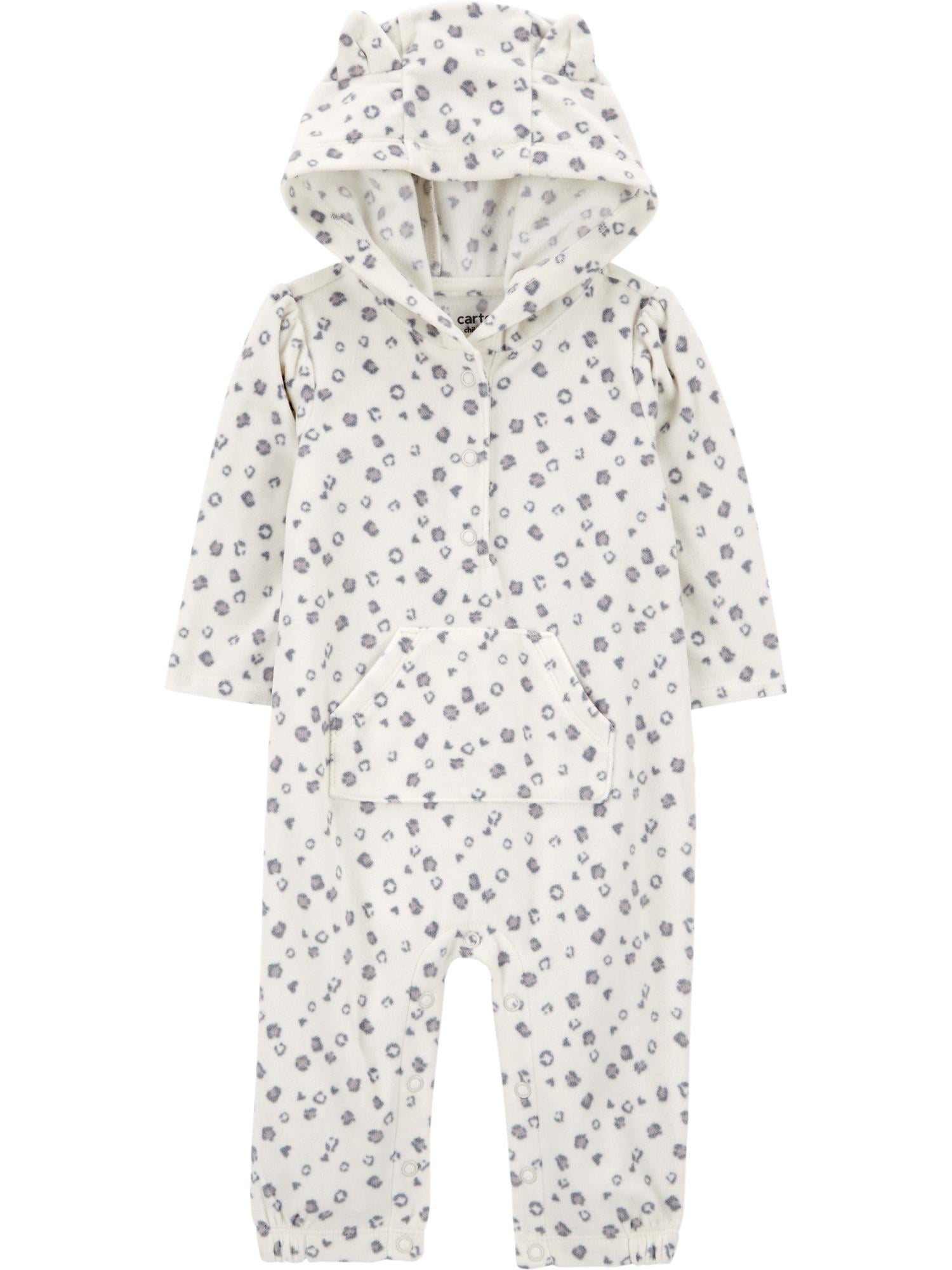 Carter's Child of Mine Baby Girl Hooded Jumpsuit, One-Piece, Sizes 0/3-24 Months