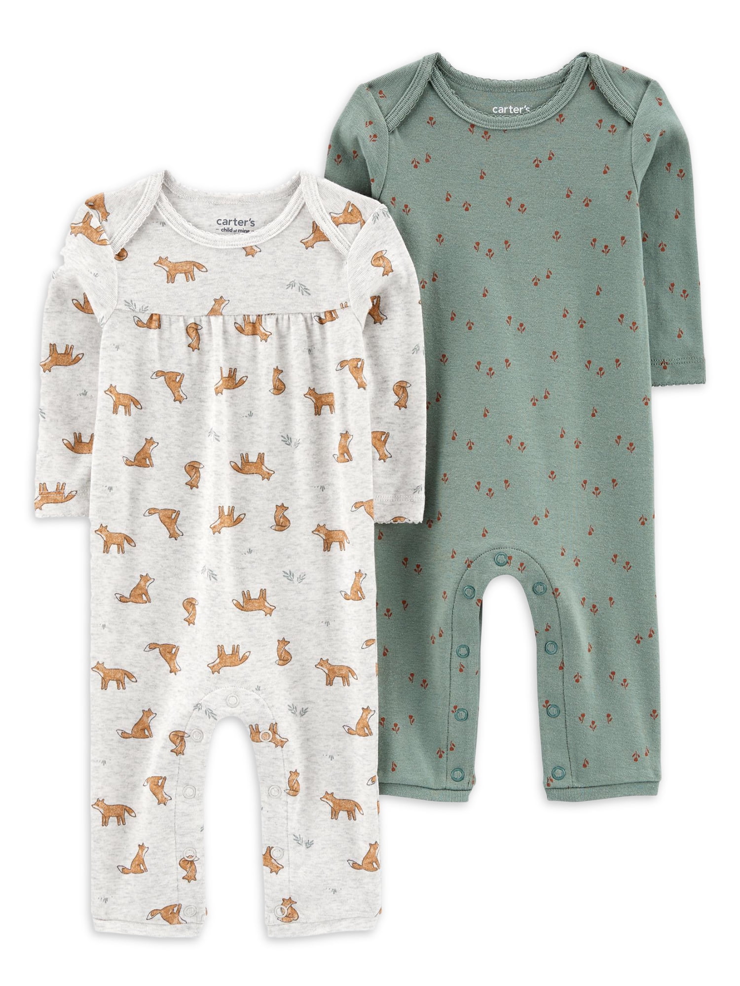 Carter's Child of Mine Baby Girl Jumpsuit, 2-Pack, One-Piece, Sizes ...