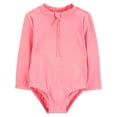 thumbnail image 1 of Carter's Child of Mine Baby Girl Long- Sleeve Rash Guard Swimsuit, One-Piece, Sizes 0/3-18M, 1 of 6