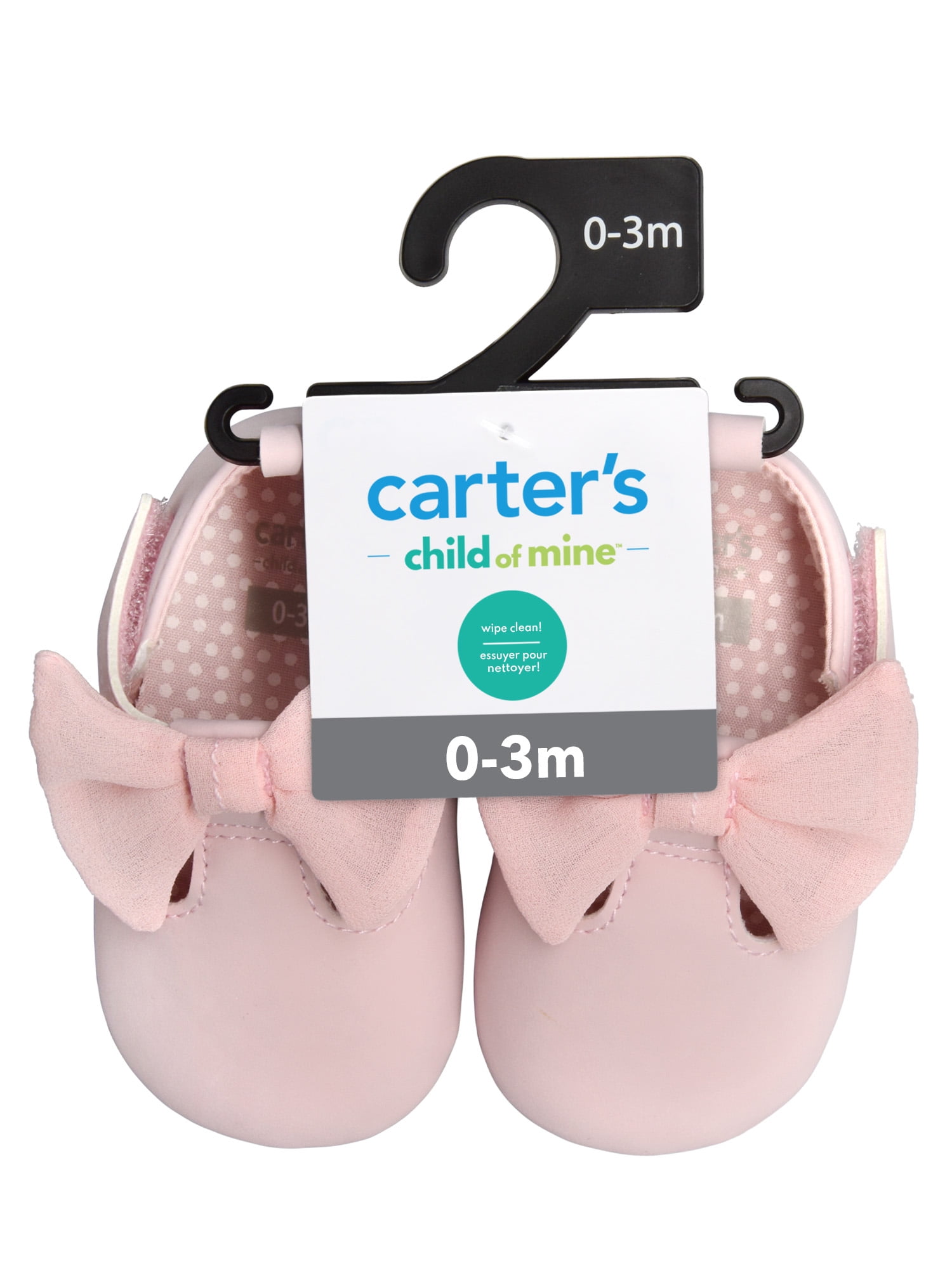 Carter s Child of Mine Baby Girl Mary Jane Soft Sole Shoes Sizes 0 3 Months 3 6 Months Walmart