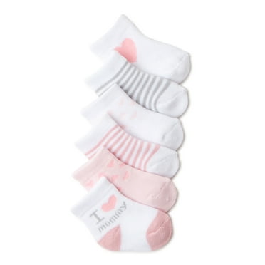 Carter's Child of Mine Baby Girl Mommy Crew Cut Socks, 6 Pack, Sizes Newborn-6 Months