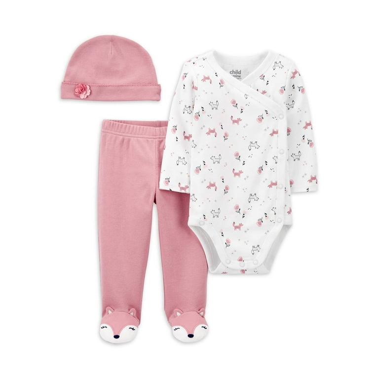  Carter's Baby Girl 3-Piece Bodysuit Pant Outfit Set