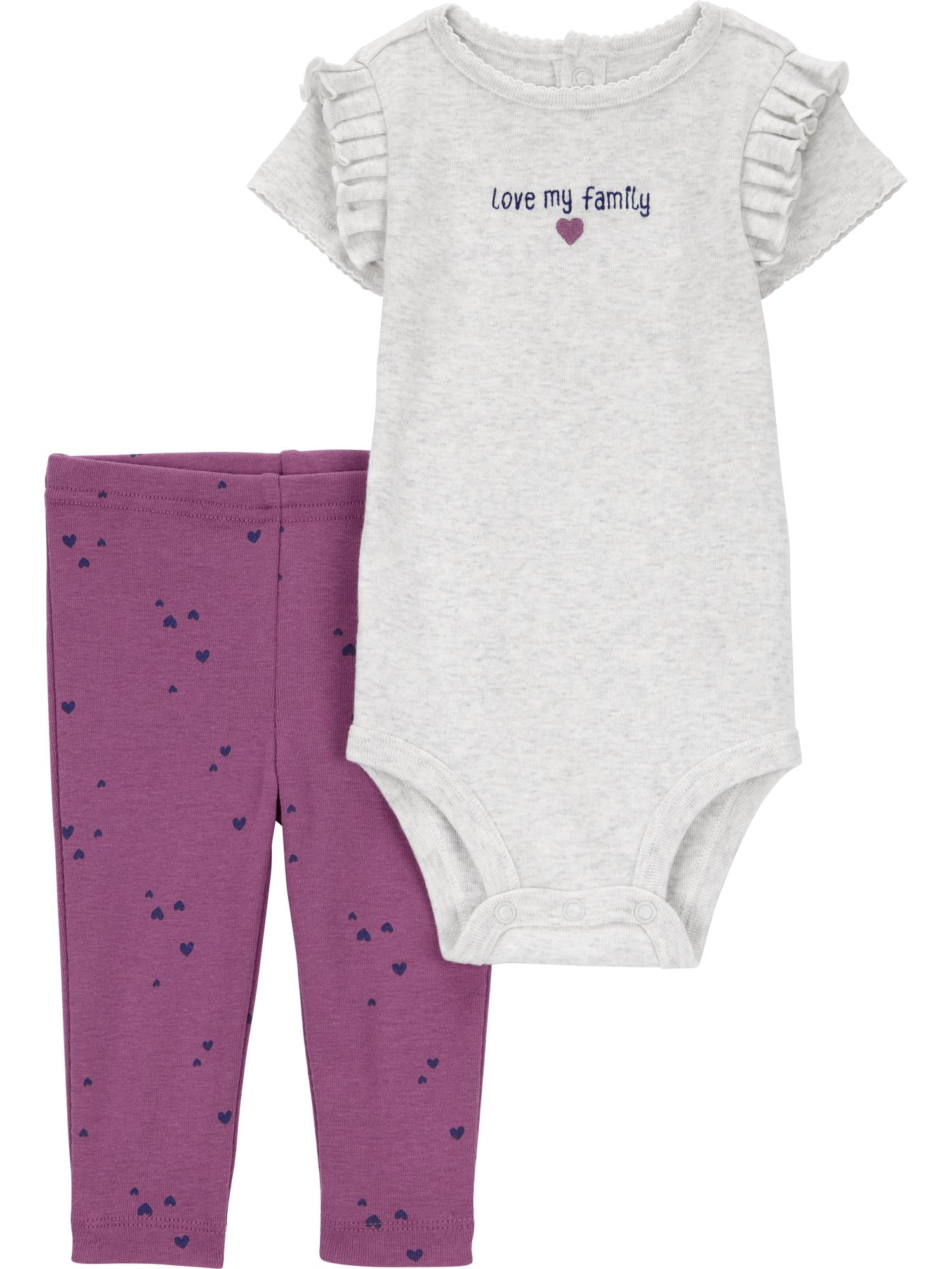 Walmart Deal of Carter's Child of Mine Baby Girl Outfit Set, 2-Piece, Sizes 0/3-24 Months