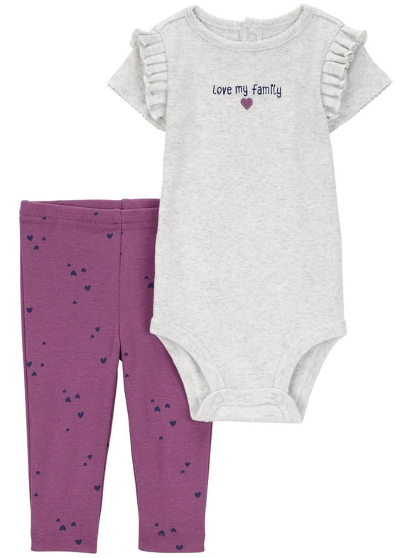 Baby Girl Outfit Set, 2-Piece, Sizes 0/3-24 Months