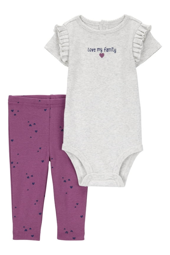 Baby Girl Outfit Set, 2-Piece, Sizes 0/3-24 Months